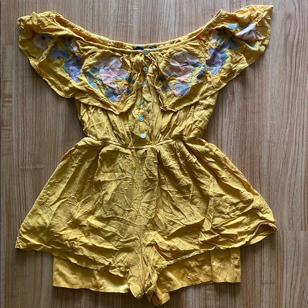 Blue Rain Yellow Romper